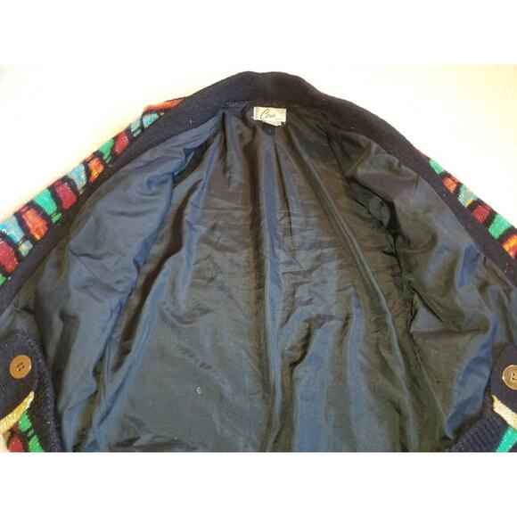 VINTAGE Y2K Womens Sweater/Jacket-CAREER FRANKLIN-multi mohair lined cardigan-M - Picture 4 of 5